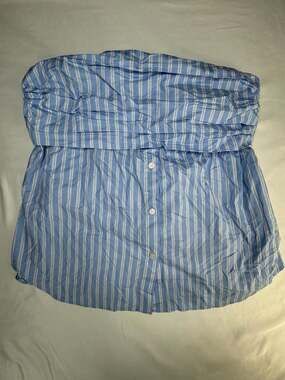 ZARA Striped Poplin Strapless Bandeau Top